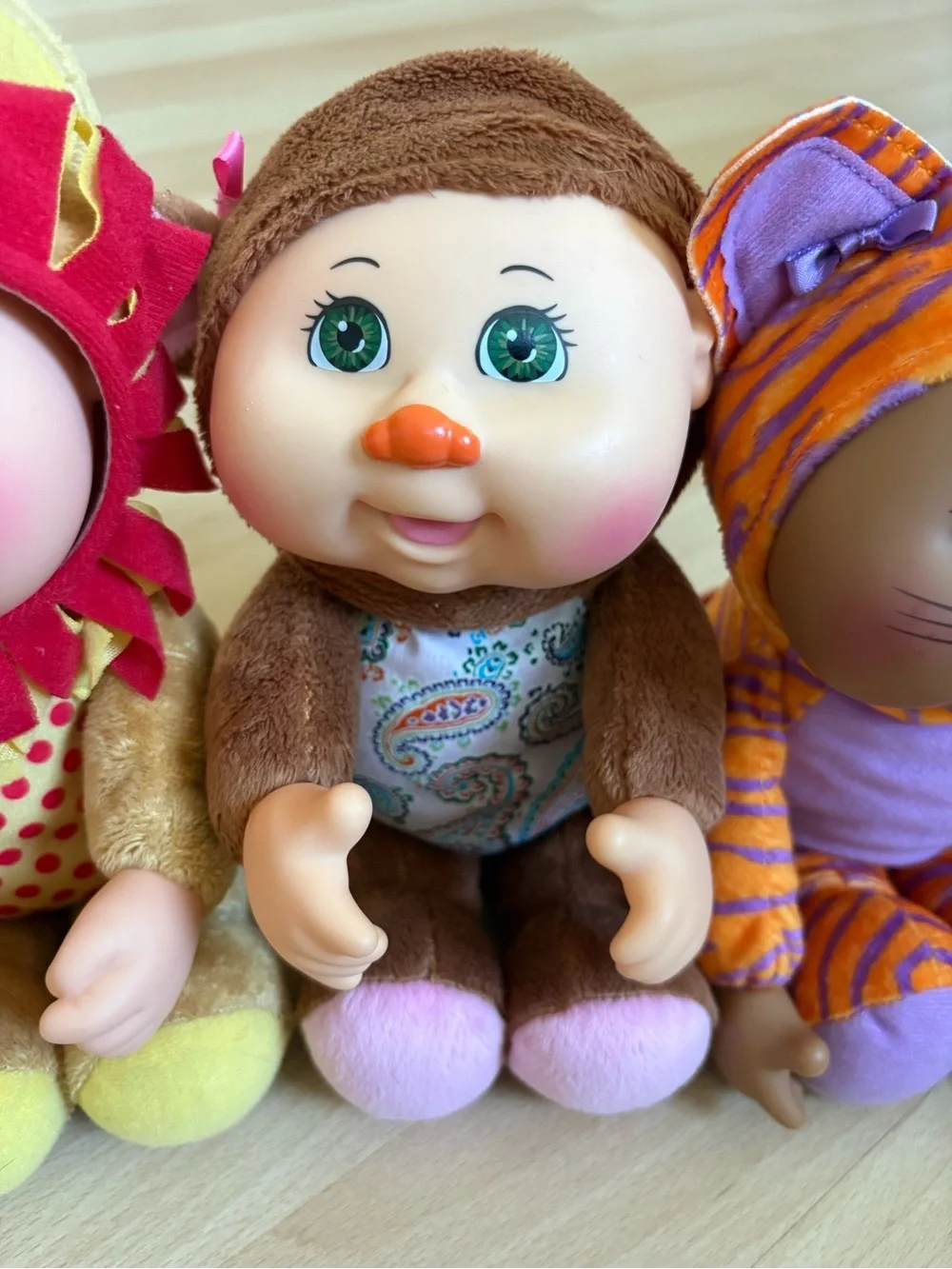 Cabbage Patch Kids Zoo Animal Plush Dolls Lot of 3 Lion Tiger Monkey